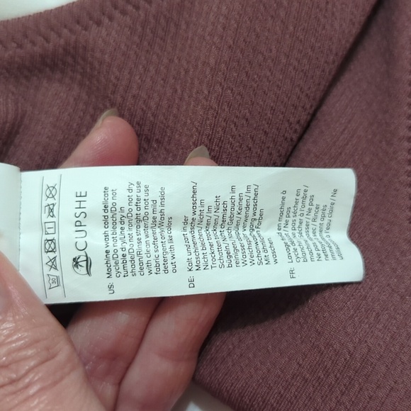 Cupshe One Piece Ribbed Cut Out Side One Shoulder Swimsuit, Color Coffee Size S - Picture 15 of 16